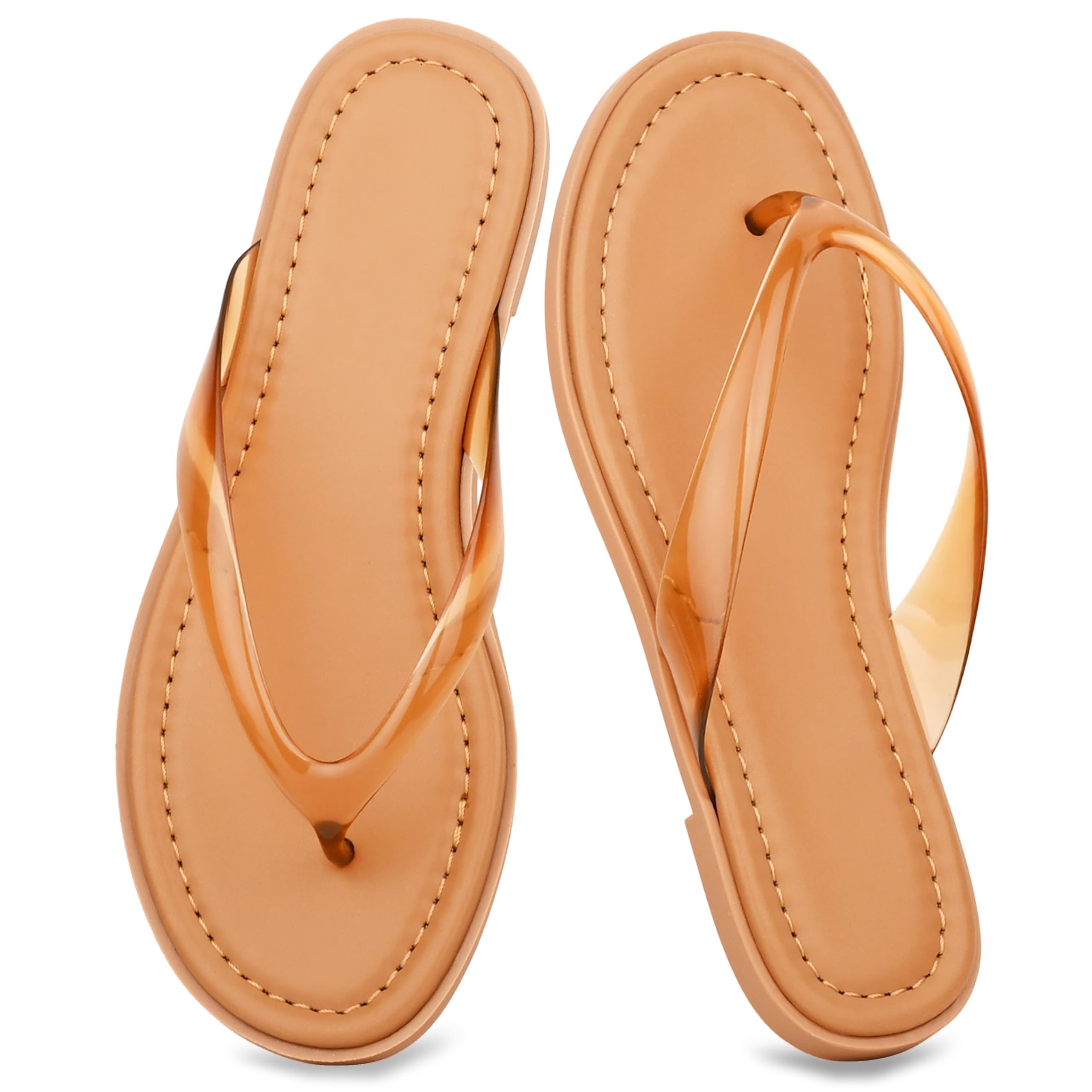 Jeweled Thong Flip Flops for Women Beach Flat Sandals
