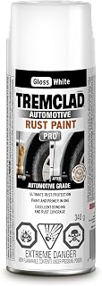 TREMCLAD Automotive Rust Paint Pro, Gloss White, Paint & Primer, Spray