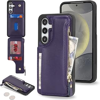 Cavor Custodia a portafoglio per Samsung Galaxy S24, custodia per telefono per Galaxy S24, custodia a portafoglio per donne e uomini, custodia S24 con porta carte, custodia in pelle con tasca per