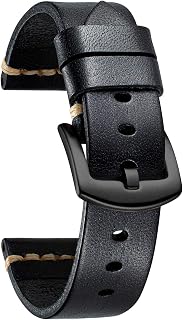 BINLUN Tanned Gradient Leather Watch Strap for Men Women Replacement Watch Straps 18mm 20mm 22mm 24mm 26mm Retro Vintage Watch Strap in 7 Colors with Steel Buckle