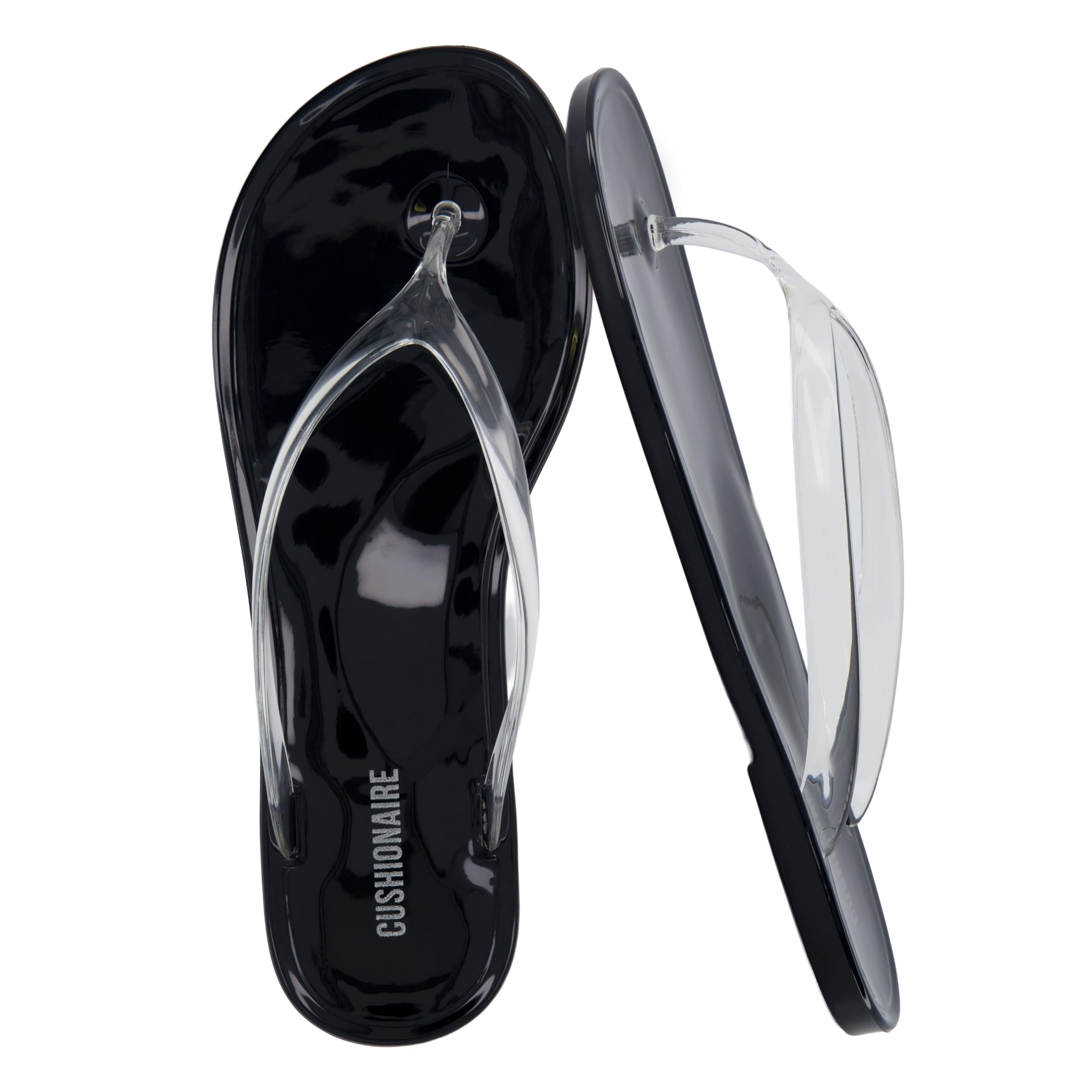 CUSHIONAIRE Splash Jelly Flip Flops for Women with Elastic Sole, Soft Insole, Su