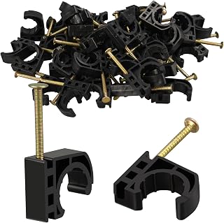 50 Pack 1/2" Half Clamps J-Hook with Nails Set | for PEX, Copper, CPVC Tubing Connections