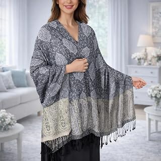 Women Pashmina Shawls and Wraps Soft Silky Reversible Paisley Pattern Shawl Shawl for Women