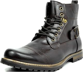 Bruno Marc Men's Fashion Chukka Boots Casual Lace Up Motorcycle Boots, Dark Brown 5, 42 EU