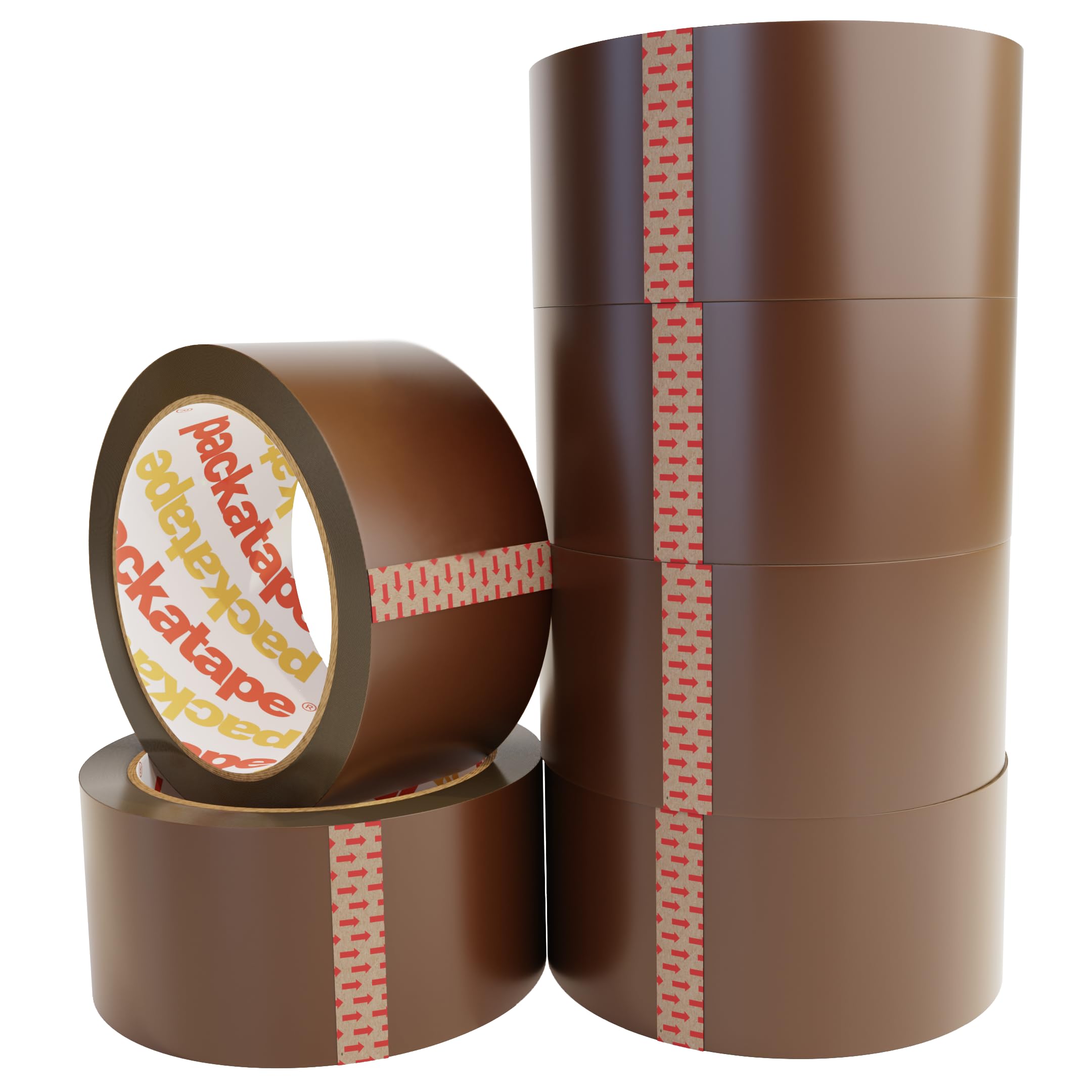 Packatape - 6 Rolls Per Pack 48MM x 66M Brown Packaging Tape for Parcels and Box