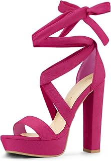 Allegra K Women's Lace Up Platform Heels Sandals