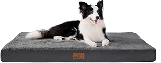 Bedsure Orthopedic Dog Bed with Washable Cover for Large Dogs, 91x69cm Grey