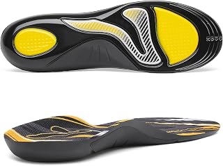 Orthopaedic Insoles Men Women Soft Arch Support Insoles Comfort Arch Support Shoe Insoles for Flat Foot Plantar Heel Spurs Foot Pain Fasciitis Black 35-36 EU