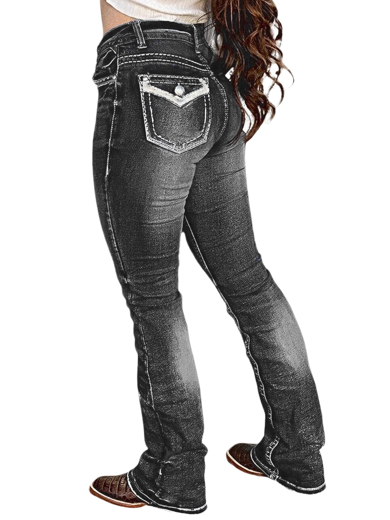 Flamingals Boot Cut Butt Lifting Stretch Jeans for Women