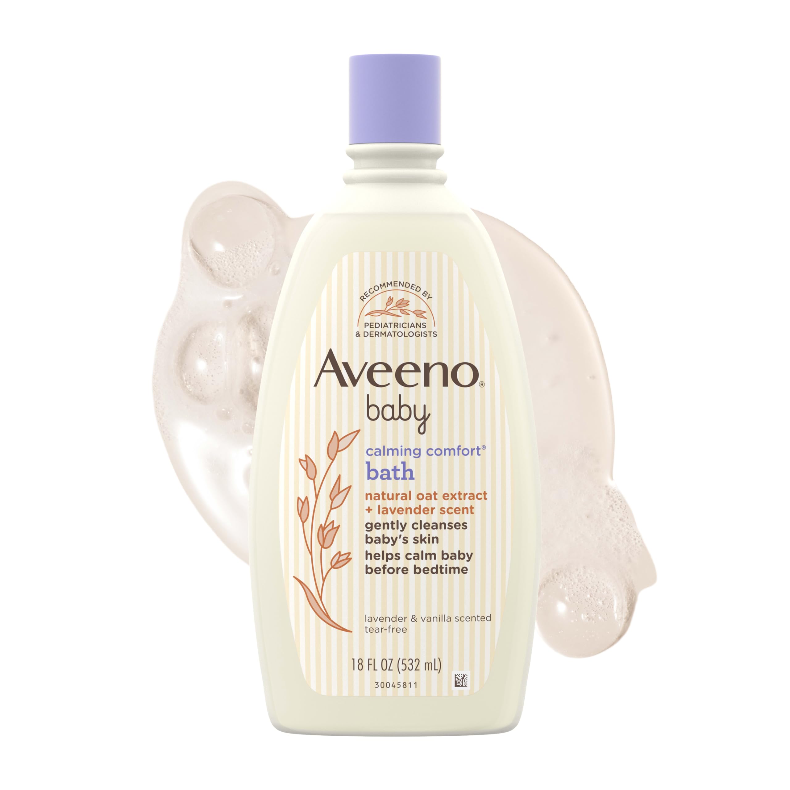 Aveeno Baby Calming Comfort Bath, Body &amp; Hair Wash, Tear Free, 18 fl. oz | S