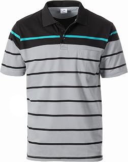 Gioberti Mens Striped Polo Shirt with Pocket - Yarn Dye