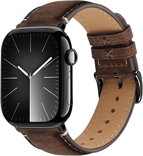 Wristitani Leather Strap Compatible with Apple Watch 44 mm 45 mm 46 mm 42 mm 49 mm 41 mm 40 mm 38 mm, Genuine Leather Replacement Bands for iWatch Ultra 3/2/1 Series 11 10 9 8 7 6 SE 5 4 4 3