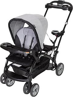 Baby Trend Sit N' Stand Ultra Double Stroller with Canopy, Morning Mist | With Adjustable Canopy, Storage Basket &amp; Cup Holders, Foldable Infant and Toddler Tandem Stroller and Travel System