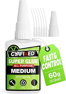 Medium CA Glue 60g, Fast & Control Super Glue for Wood Plastic 3D Print