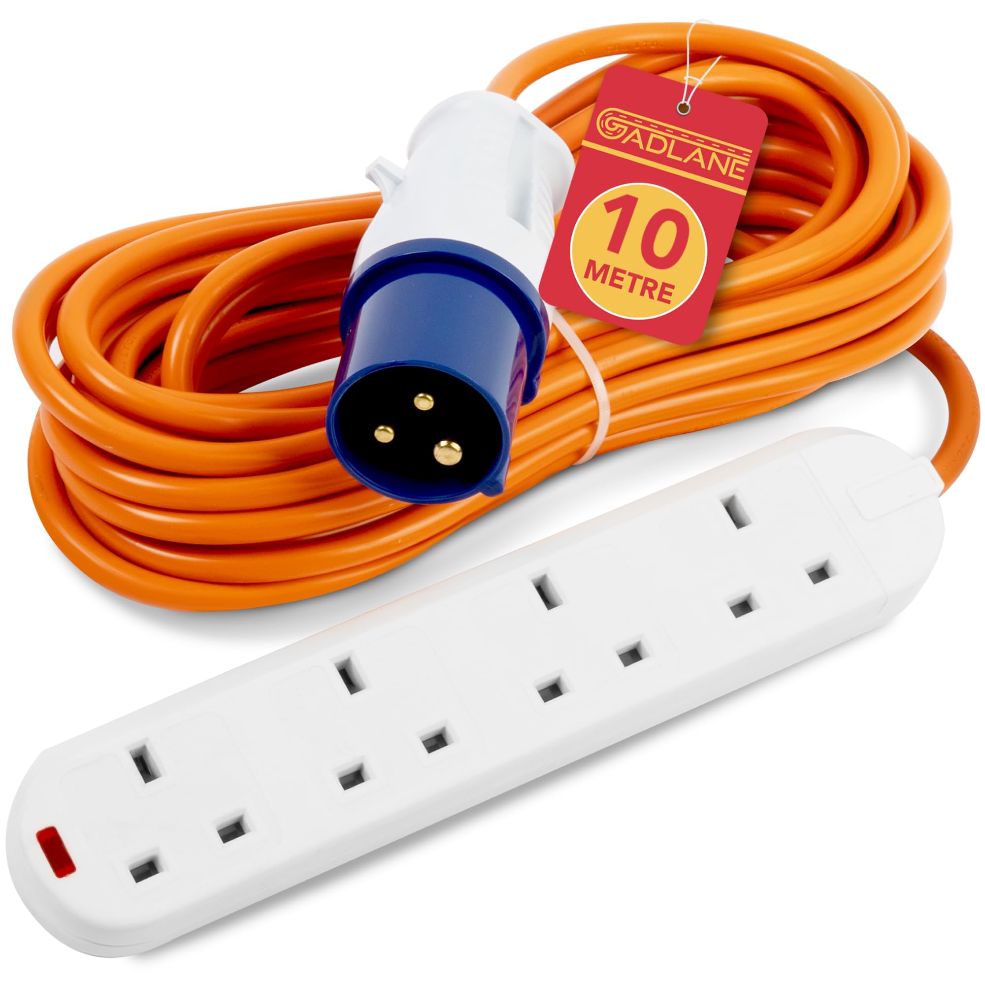 GADLANE Camping Electric Hook Up Cable - 10M Electric Hook Up for Camping | Heav