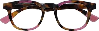 OPULIZE AVA Reading glasses for Women Men,Scratch Resistant Round frame with Spring Hinges, Brown Tortoiseshell with a Touch of Pink +1.5 (Pack of 1)