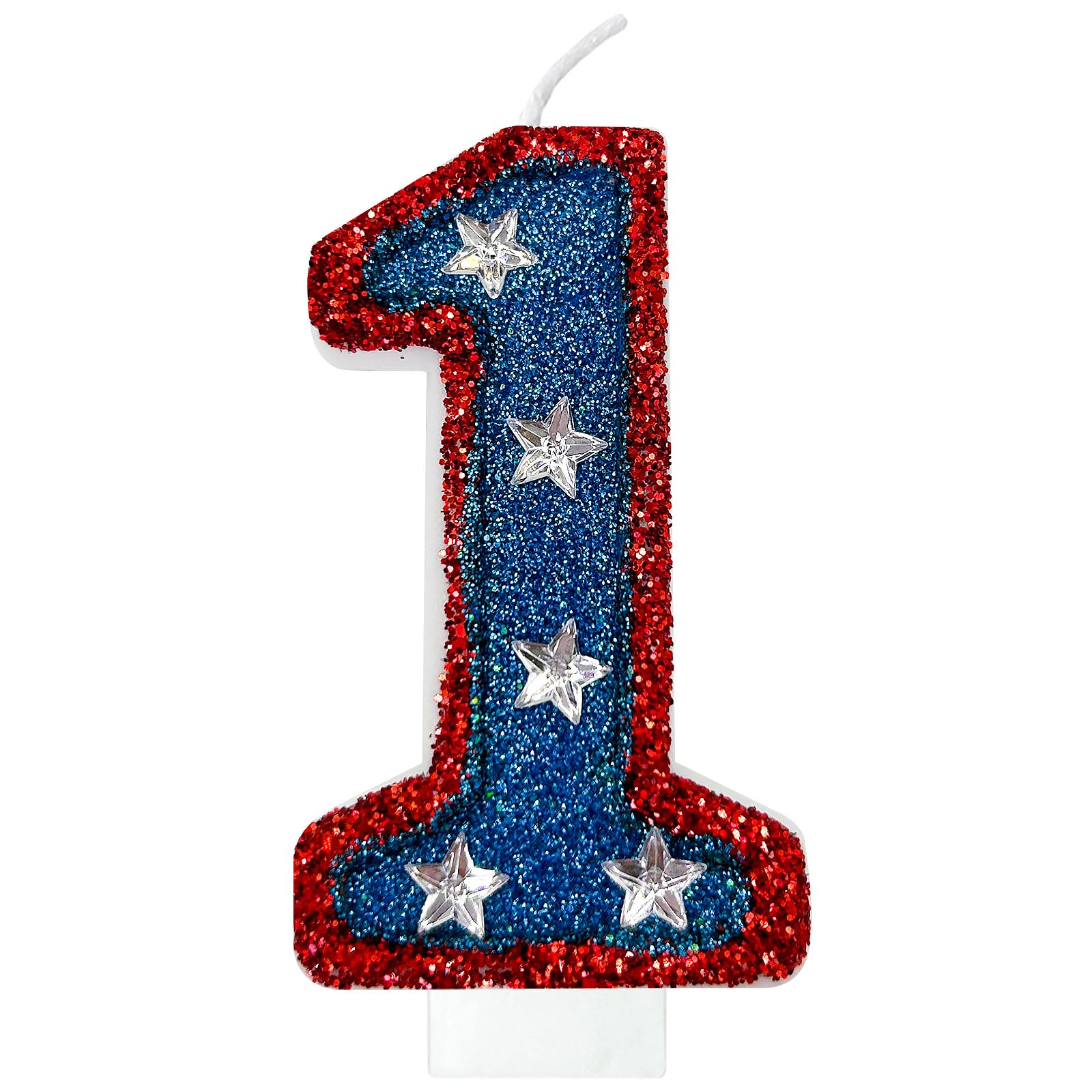 red and Blue Sequined Number Candles American Flag Birthday Number Candles Suita