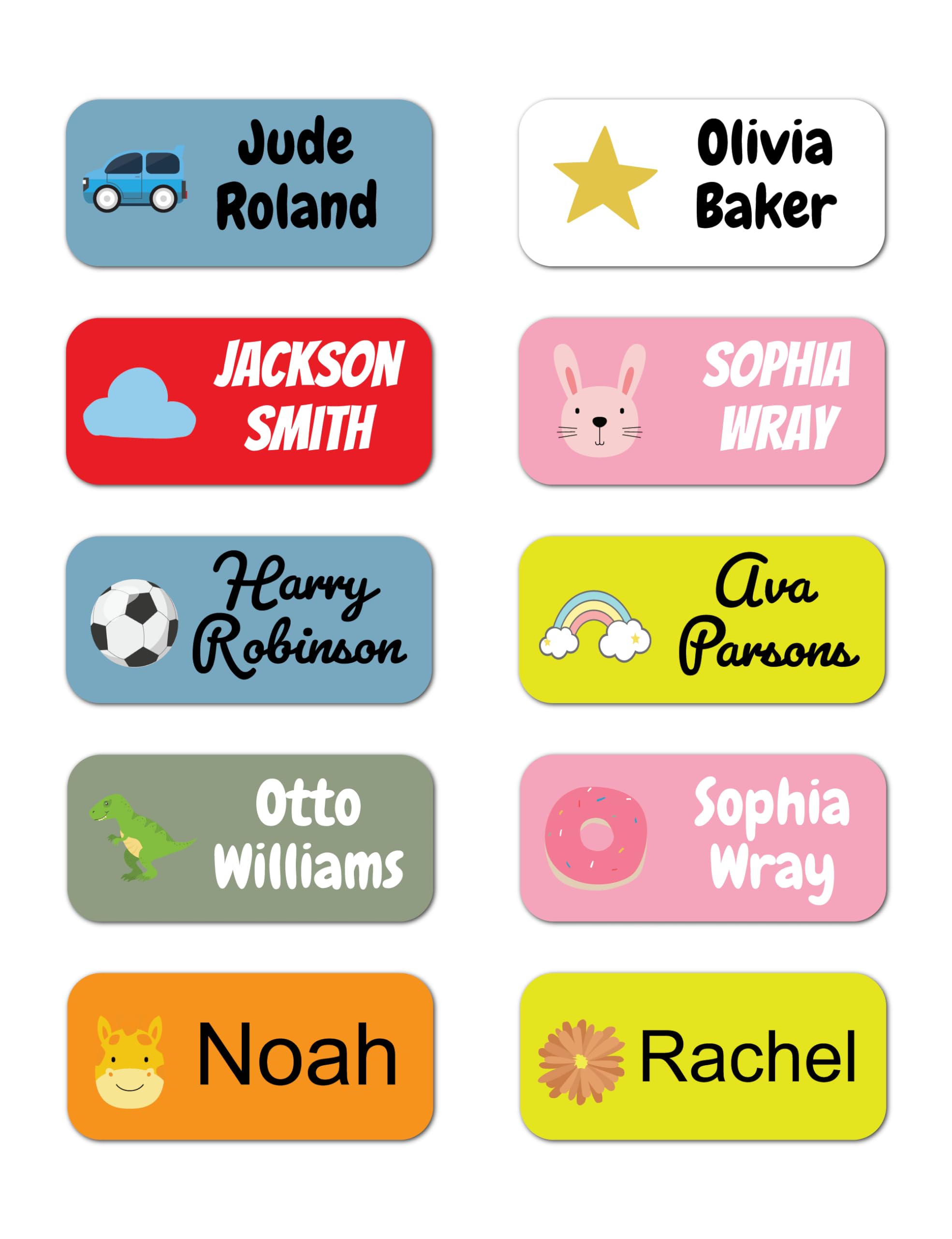 QuoteMyWall 36 x Personalised Stick On Clothing Labels for Kids School Clothes S