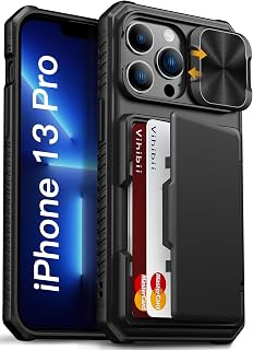 Vihibii for iPhone 13 Pro Case Wallet with Card Holder (4 Cards), Black