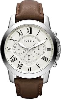 FOSSIL Grant Men's Watch 44mm Case Size Quartz Chronograph Genuine Leather Strap