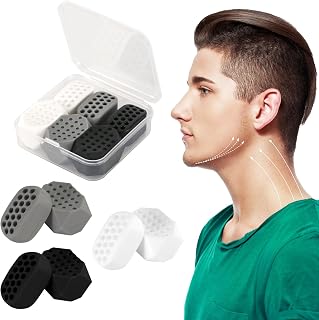 6 Jaw Exercises, 2 Styles Silicone Jaw Muscle Strengthening with 3 Resistance Levels for Double Chin Removal, Facial Toning and Toning for Women and