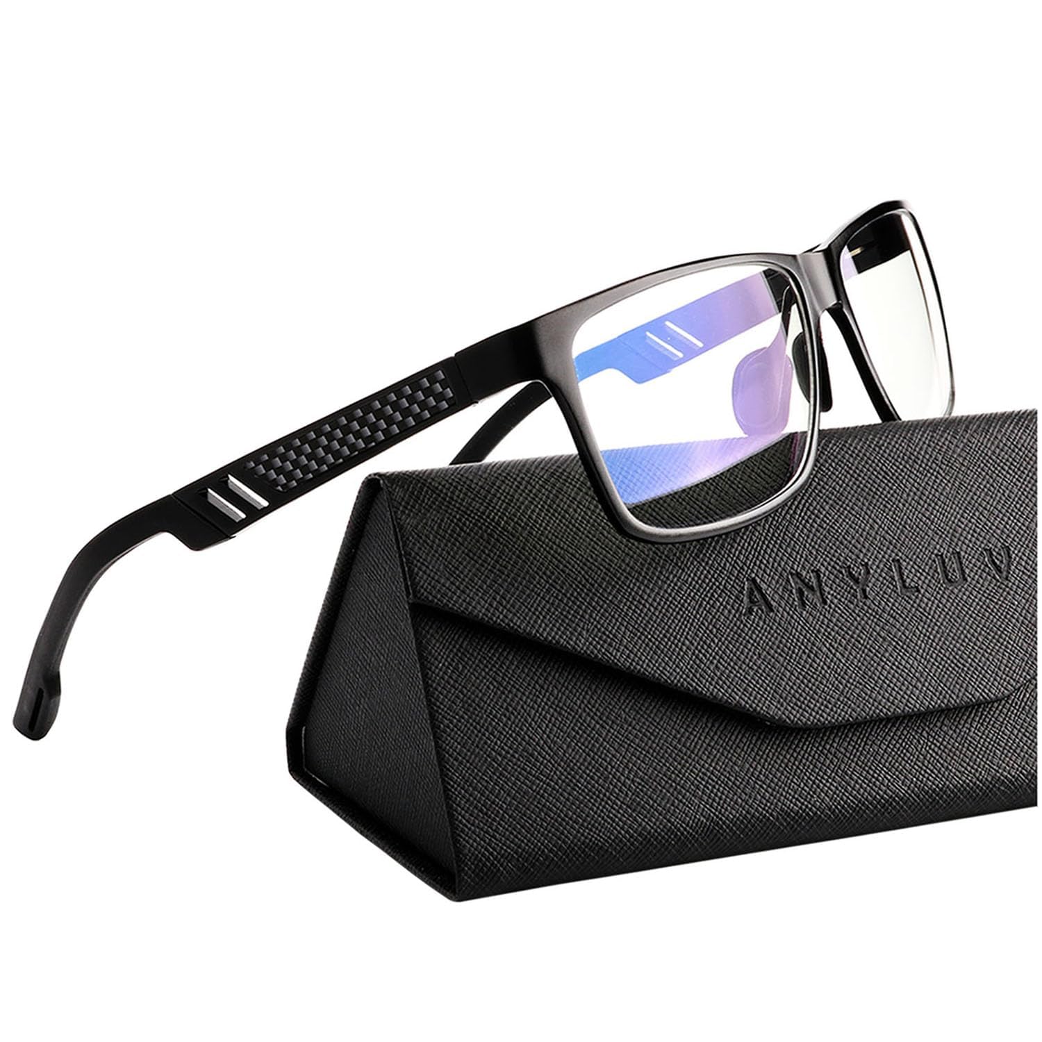 ANYLUV Blue Light Blocking Glasses Men Computer Gaming Glasses Lightweight Al-Mg