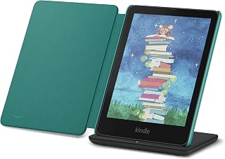 Introducing Amazon Kindle Colorsoft Signature Edition Essentials Bundle including Kindle Colorsoft Signature Edition (32GB)- Black, Plant-Based Leather Cover-Jade and Wireless Charging Dock