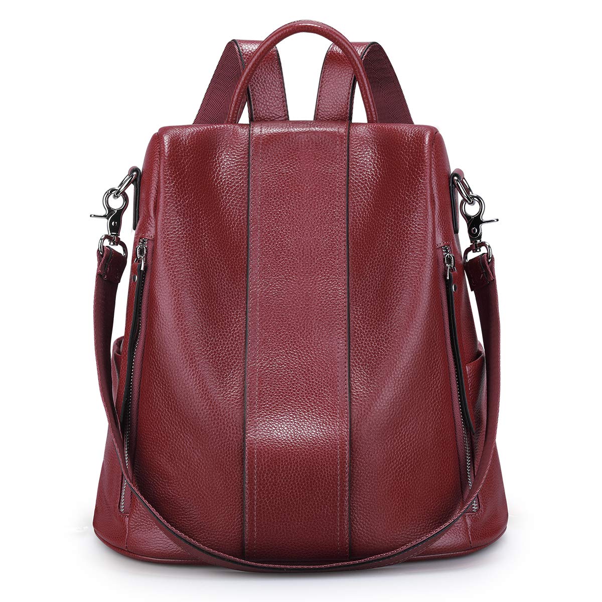 S-ZONE Leather Backpack Purses for Women Antitheft Rucksack Shoulder Bag Medium
