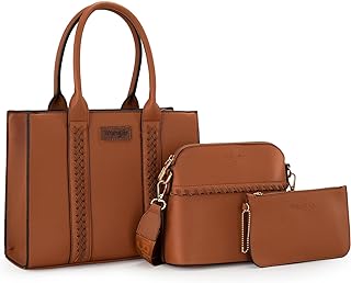 Wrangler 3Pcs Handbags Set Tote Bag & Medium Crossbody Purse & Wallet