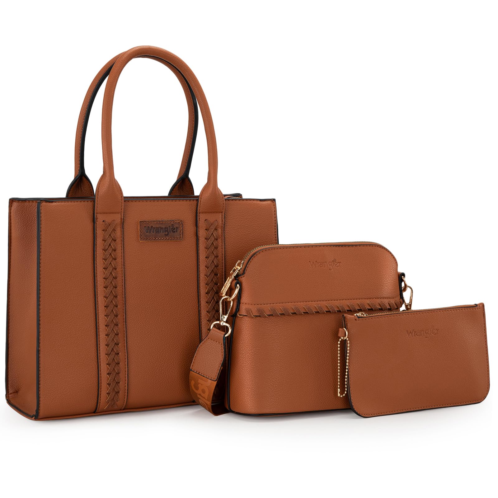 Wrangler 3Pcs Handbags Set Tote Bag & Medium Crossbody Purse & Wallet