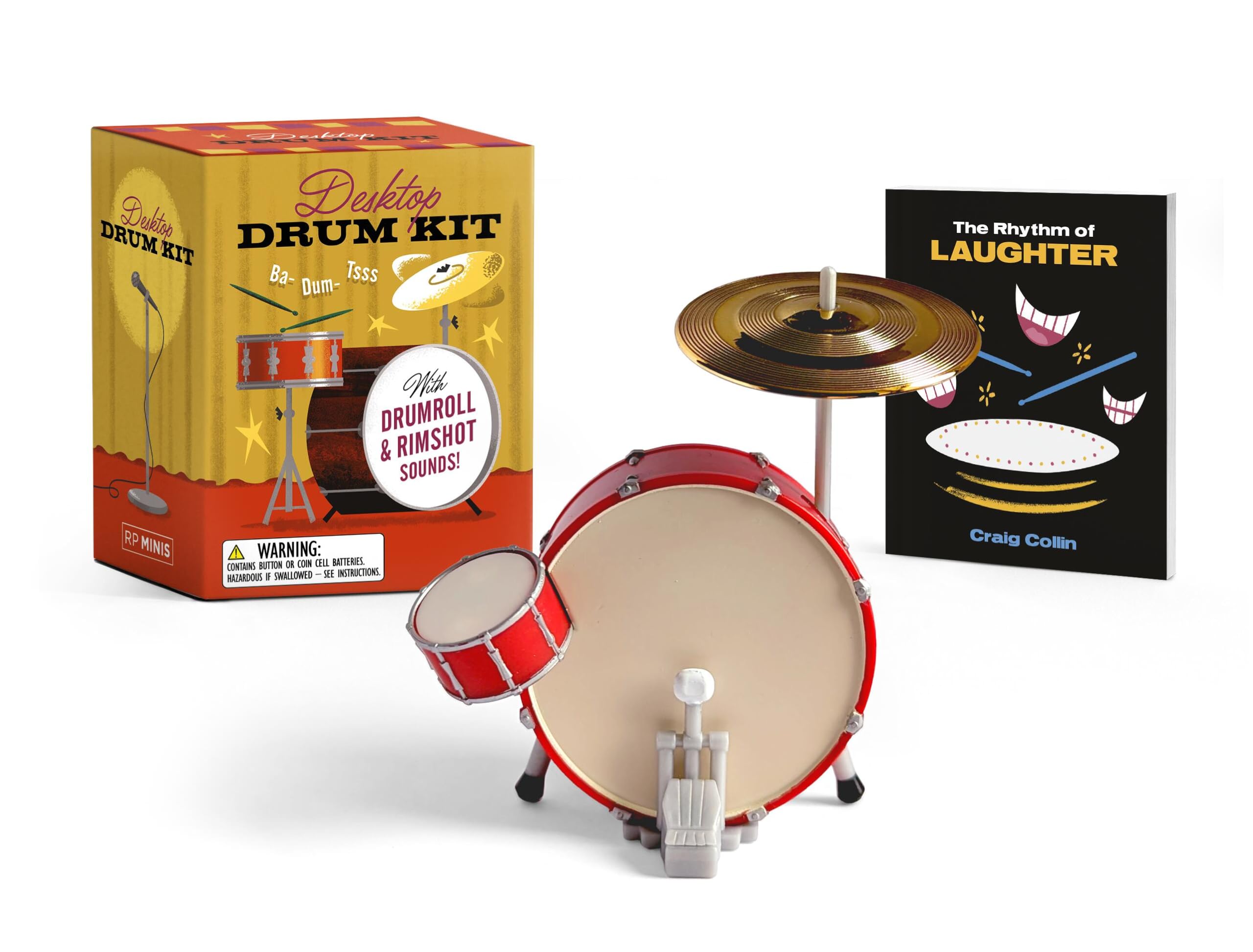Desktop Drum Kit: With Drumroll and Rimshot Sounds!