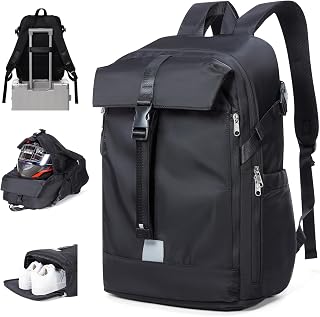 HYC00 Motorcycle Backpacks for Men Women Waterproof Helmet Backpack, Motorcycle Accessories, Motorbike Rucksack Cycling Travel Backpacks, Laptop Outdoor Bags, Student School Bags Causal Daypack