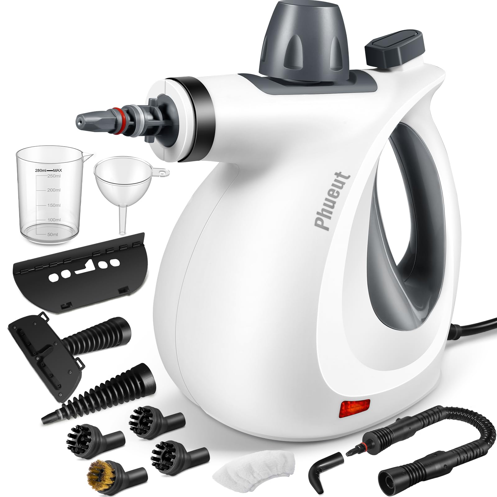 Phueut Pressurized Handheld Multi-Surface Natural Steam Cleaner with 12 pcs Acce