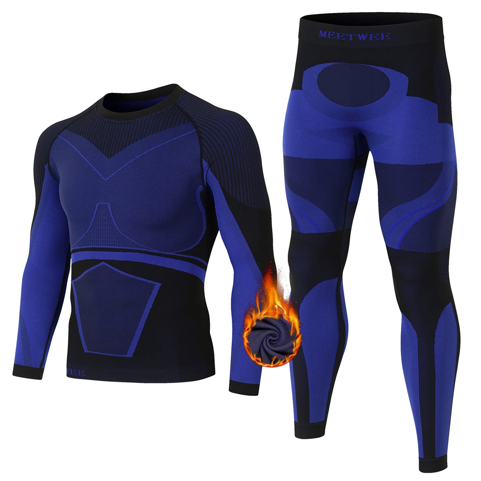 MEETWEE Thermal Underwear Set - Ensemble de sous - vêtements Thermiques pour Hom