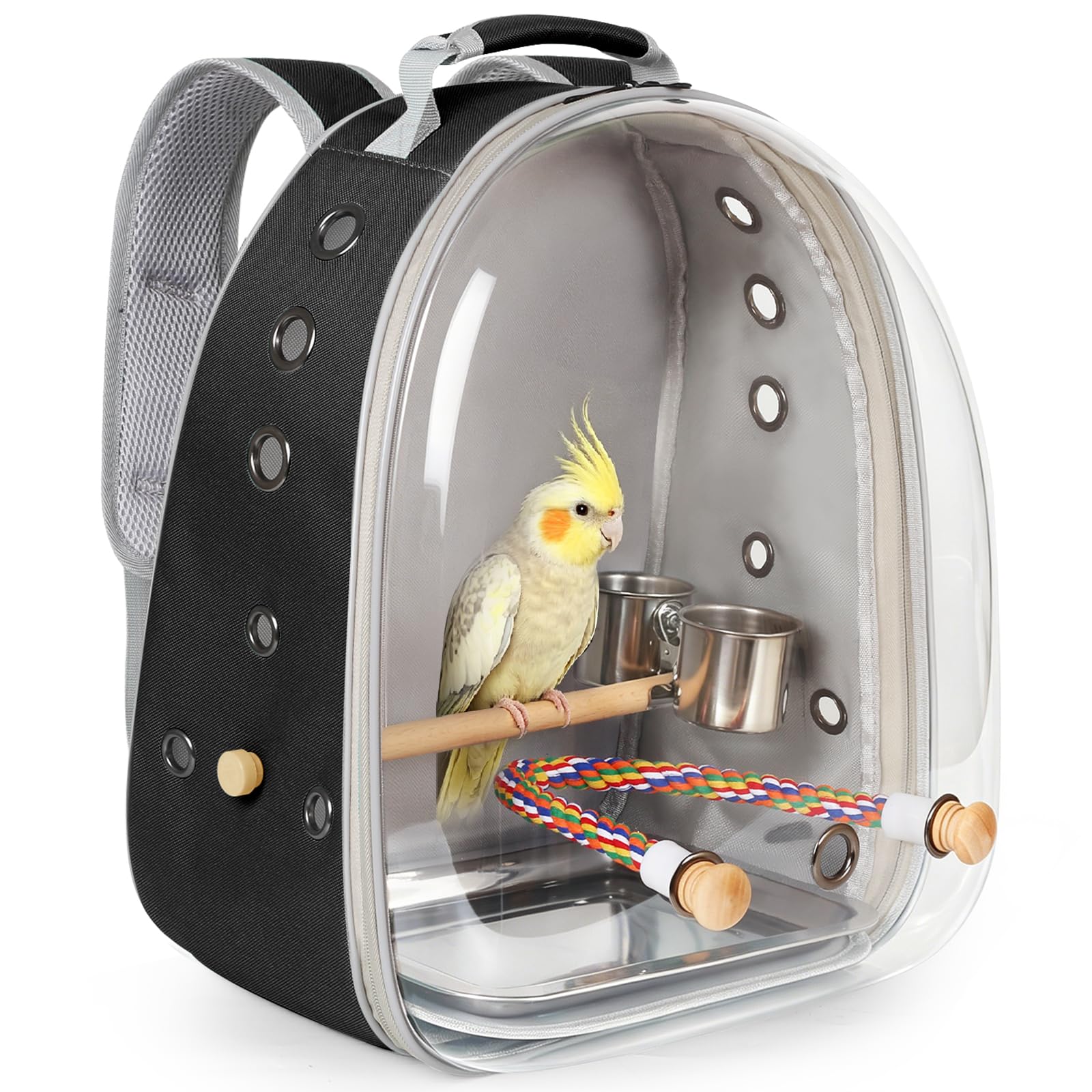 Bird Traval Carrier Cage, Multi Vent Holes Clear Space Capsule Astronaut Backpac