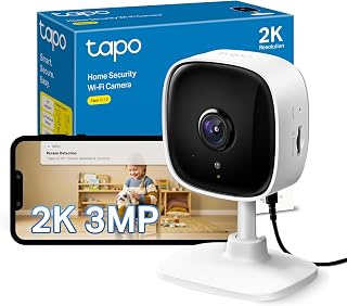 Tapo C110 2K 3MP Indoor Security Camera Pet Camera Dog Camera | AI Detection, Night Vision, Two-Way Audio, Sound & Light Alarm, Baby Camera Monitor, No Monthly Fee, Alexa