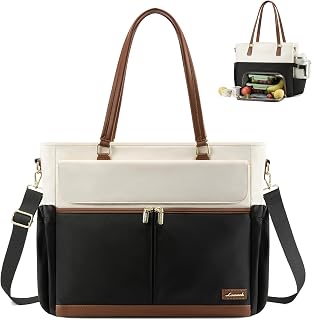 LOVEVOOK Lunch Tote Bag for Women, Work Laptop Bag with Lunch Compartment