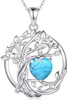 FANCIME Tree of life Birthstone necklace Sterling Silver Jewelry for Women
