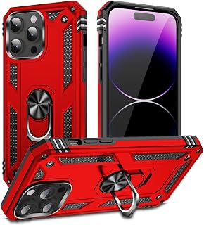 Korecase Case for iPhone 15 Pro Max with Kickstand, Red
