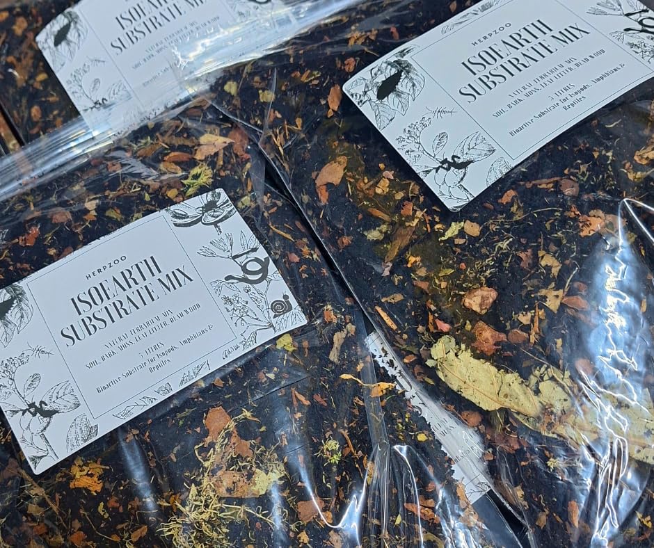 Premium IsoEarth Substrate Mix, 5L Bioactive Terrarium Soil with Leaf Litter, Ba