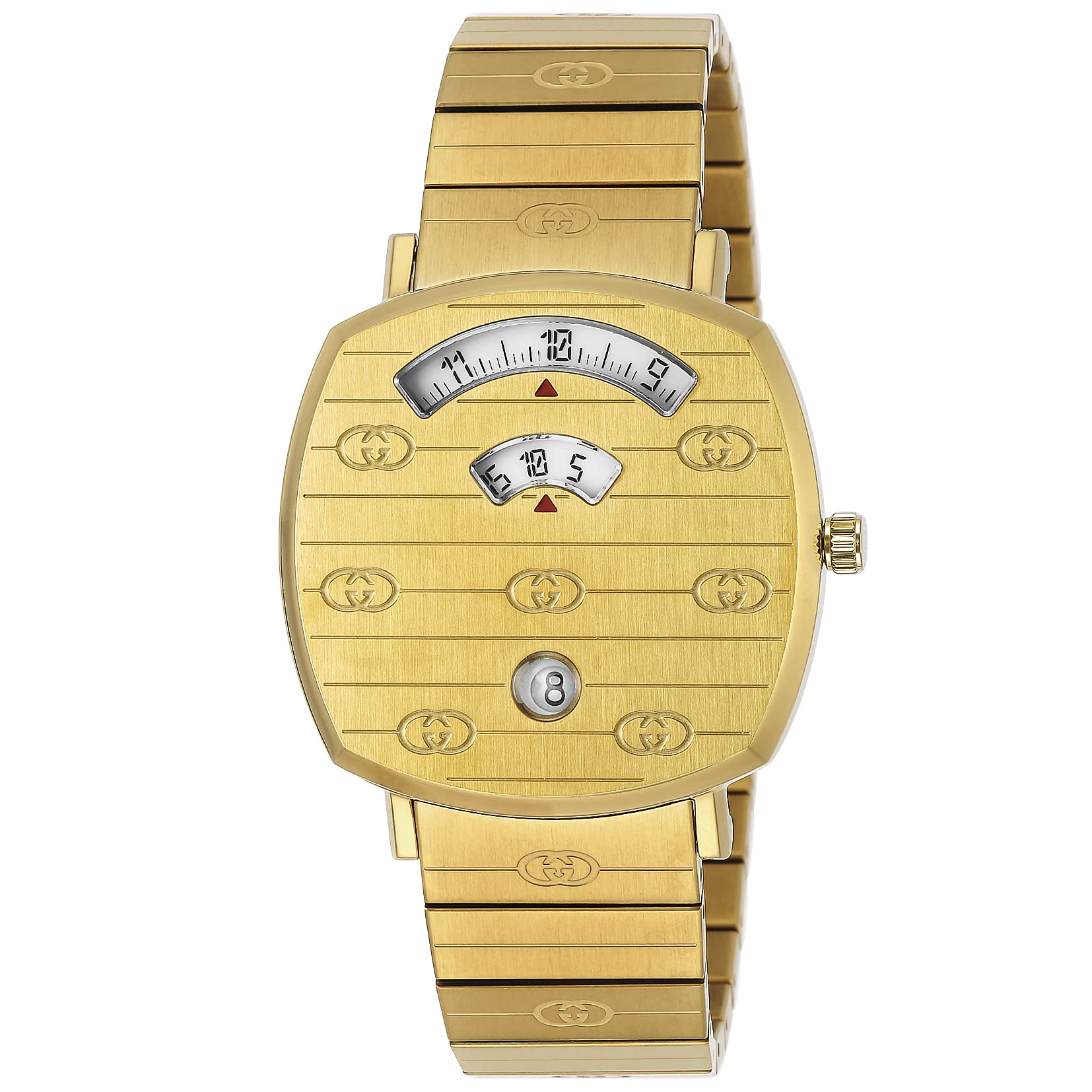 GUCCI GRIP YA157403 Men's Watch, Quartz Gold Dial, Sapphire Crystal, Stainless S