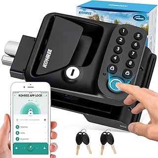 Kohree RV Door Lock Keyless Entry | 4-in-1 Unlock with APP, Fingerprint, Password, Keys, High Security, Waterproof, Durable for Trailer, Camper, RV, Door Latch