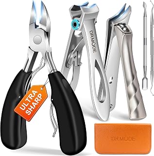 Nail Clippers Men Toenail Clippers Set Professional Large for Elderly Thick Nails with Wide Opening, Nail Clippers for Ingrown Toenails with Improved Angled Curved Blade