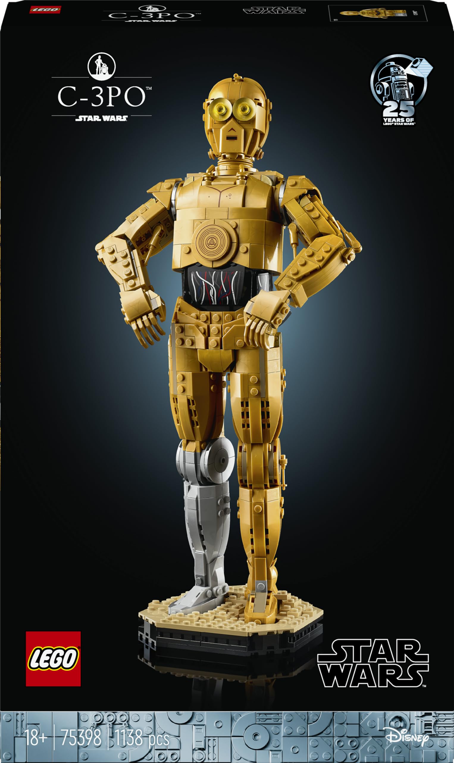 LEGO Star Wars C-3PO - 75398 | Set for Adults, Figure Model Kit, Collectible Min