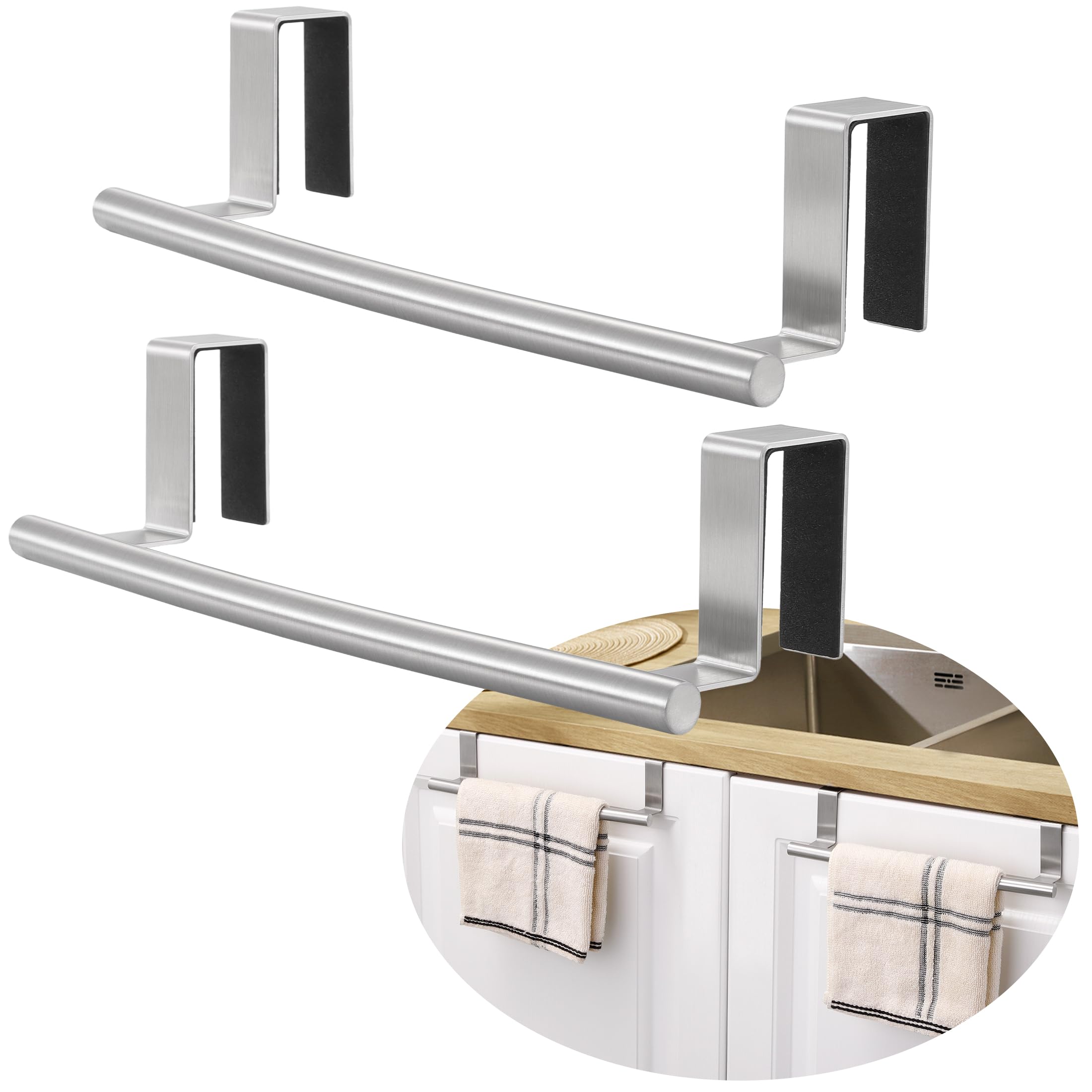 KES Over the Door Towel Rack for Kitchen Hand Towel Holder, 2 Pack Over Cabinet 