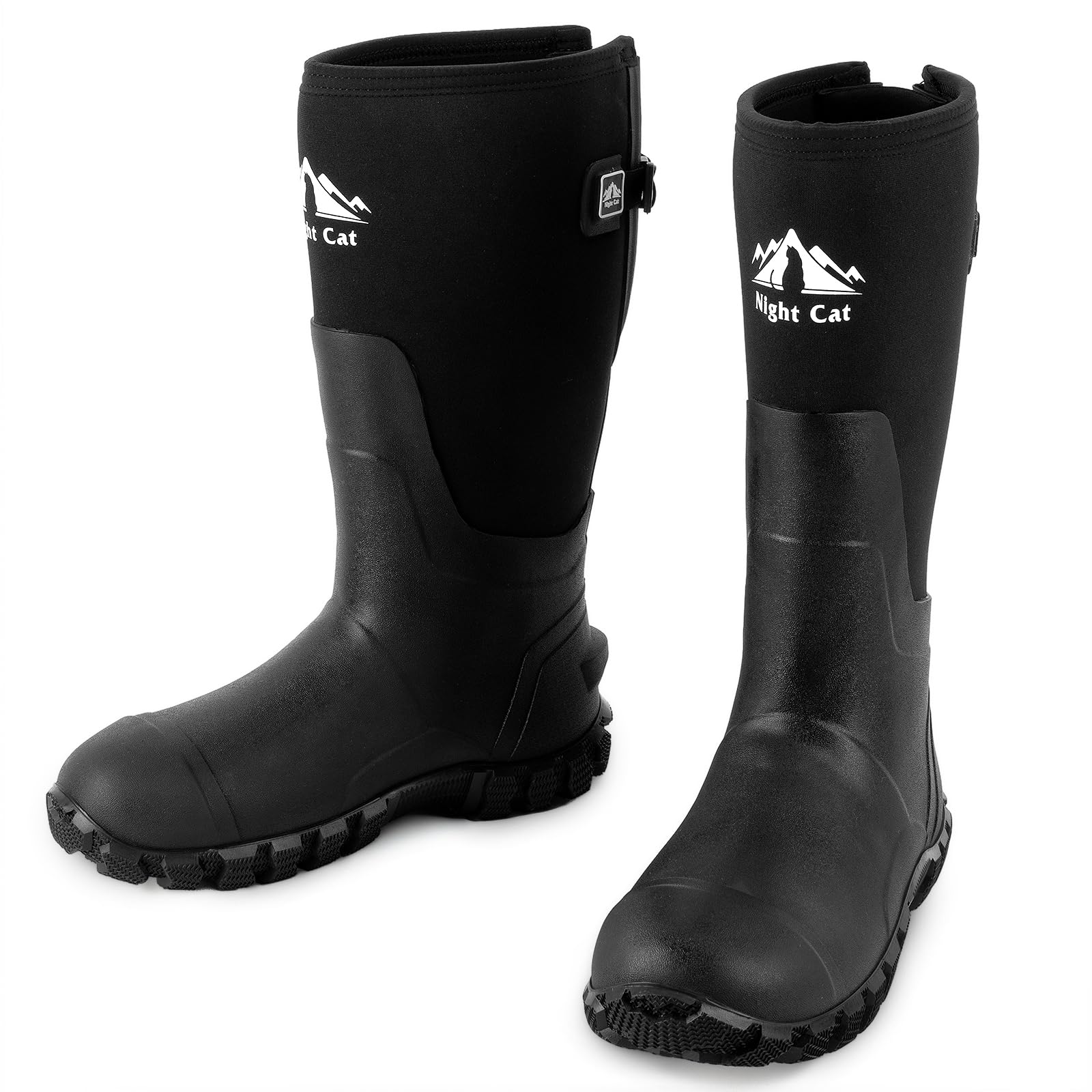 Night Cat Hunting Boots for Men: Waterproof Neoprene Rain Boots with Adjustable 