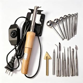 THYXGS Electric Artificial Flower Head, Fabric Flower Ironing Machine, DIY Fabric Flower Making Tool, Adjustable Temperature Ball Spatula, 18 Piece Set Ironing Trowel 18PCS