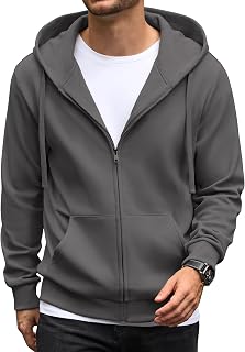 COOFANDY Men's Fleece Full Zip Hoodie