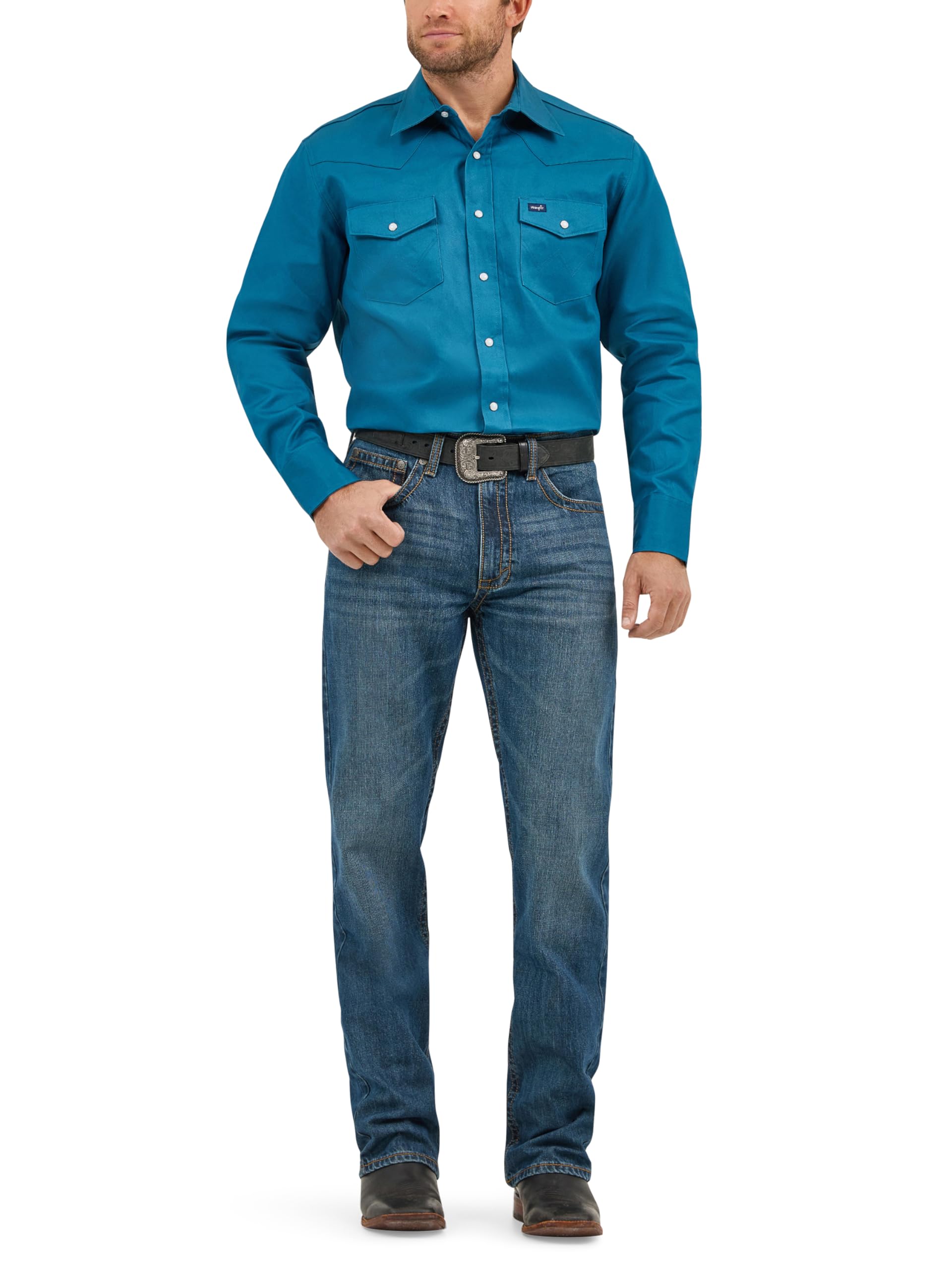Wrangler Men's Authentic Cowboy Cut Western Work Long Sleeve Shirt