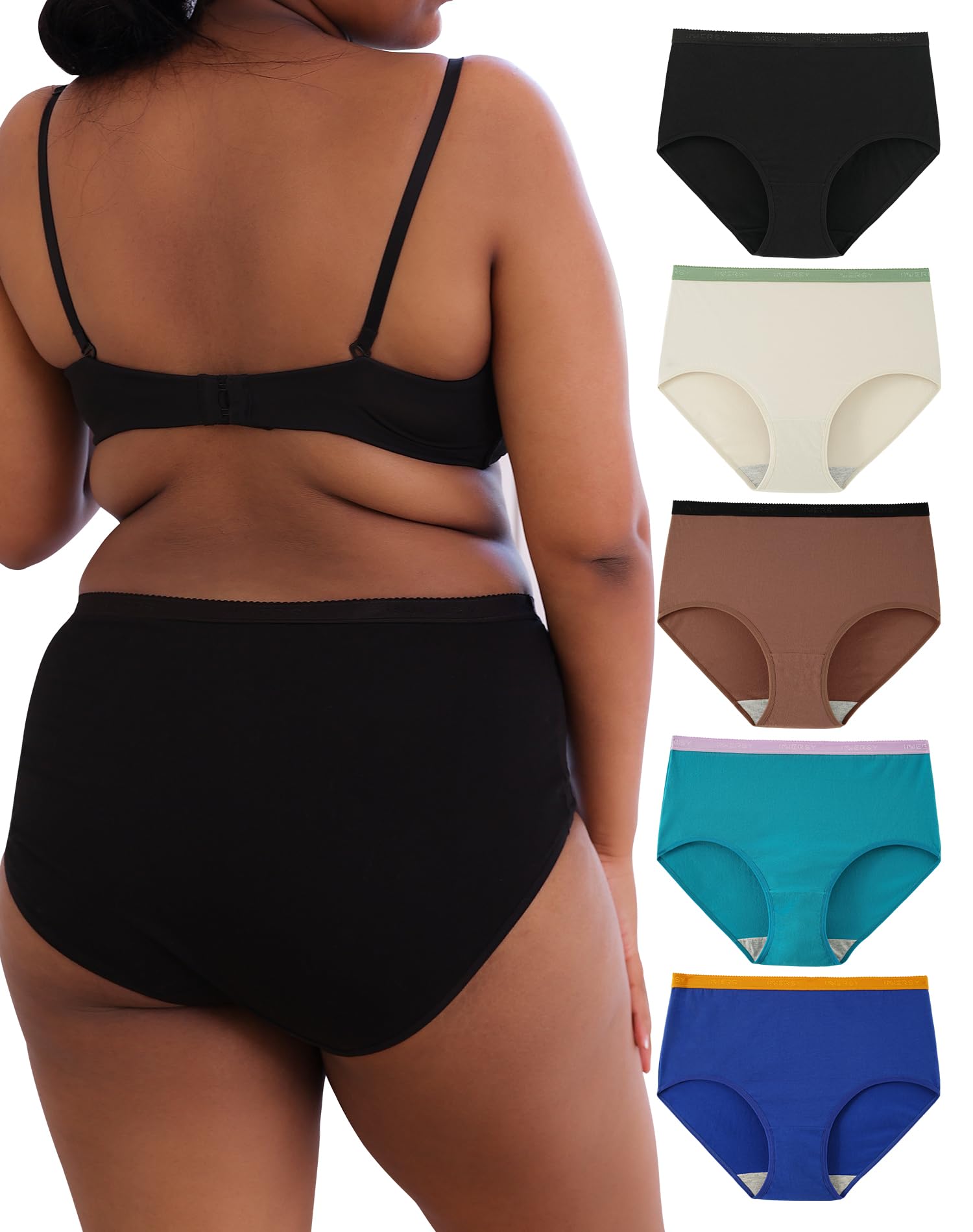 INNERSY Women's Plus Size Cotton Underwear 44-62 Pack of 5